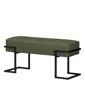 Ławka tapicerowana Celina 80 cm – stelaż czarny, siedzisko khaki 1060826 Ławka tapicerowana Celina 80 cm – stelaż czarny, siedzisko khaki 1060826