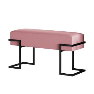 Ławka tapicerowana CELY 80 różowa z czarnym stelażem 351411 Ławka tapicerowana CELY 80 różowa z czarnym stelażem 351411