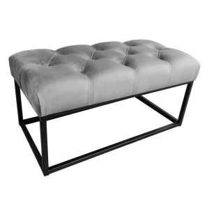 Ławka tapicerowana Chesterfield loft / jasny szary / MG39 354804 Ławka tapicerowana Chesterfield loft / jasny szary / MG39 354804