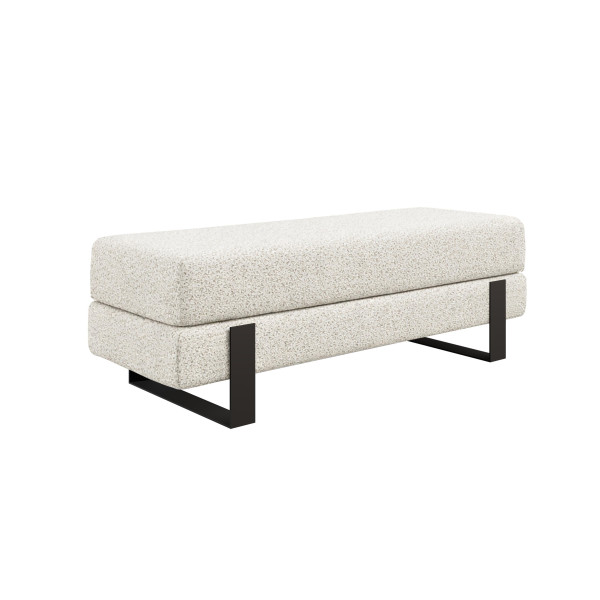 Ławka tapicerowana Noemi 100 cm czarna beż siedzisko 1067087