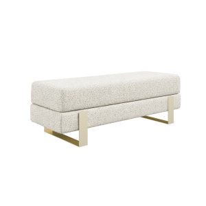 Ławka tapicerowana Noemi 80 cm złota beż siedzisko 1067077 Ławka tapicerowana Noemi 80 cm złota beż siedzisko 1067077