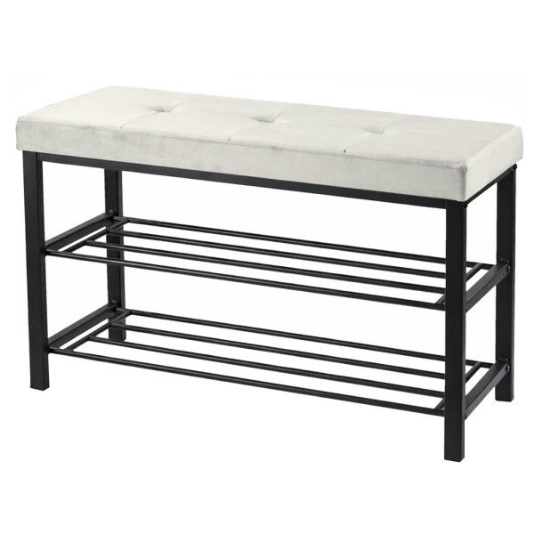 Ławka tapicerowana szafka na buty siedzisko loft 79 cm beż 944227
