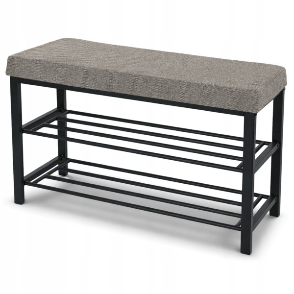 Ławka tapicerowana szafka na buty siedzisko Loft 79 cm plec brąz 1067090