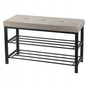Ławka tapicerowana szafka na buty z siedziskiem loft 79cm taupe 769570