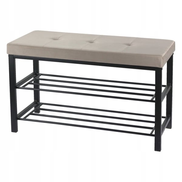 Ławka tapicerowana szafka na buty z siedziskiem loft 79cm taupe 769570