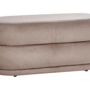 Ławka tapicerowana welur beżowoszara glam 786043