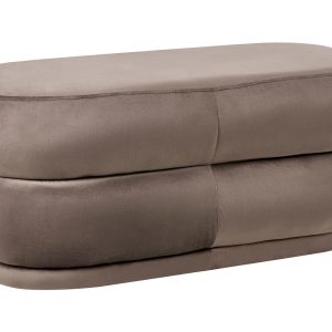Ławka tapicerowana welur ciemnobrązowa glam 816224