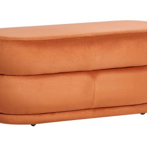 Ławka tapicerowana welur pomarańczowa glam 816221