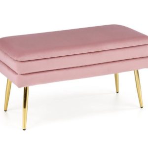 Ławka Velva Velvet różowa/złota z pojemnikiem 868521 Ławka Velva Velvet różowa/złota z pojemnikiem 868521