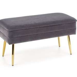 Ławka Velva Velvet szara/złota z pojemnikiem 868522 Ławka Velva Velvet szara/złota z pojemnikiem 868522