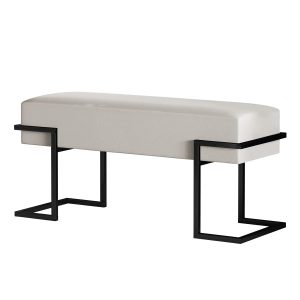Ławka z tkaniną velvet CELY 100 ciemny beż stelaż czarny 351277 Ławka z tkaniną velvet CELY 100 ciemny beż stelaż czarny 351277