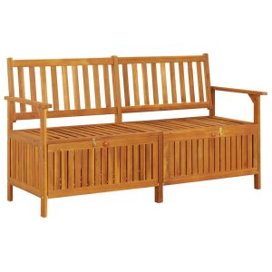 Ławka ze schowkiem i poduszką, 148 cm, drewno akacjowe 550490 Ławka ze schowkiem i poduszką, 148 cm, drewno akacjowe 550490