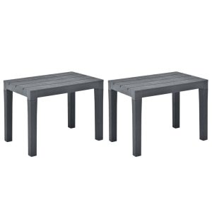 Ławki ogrodowe, 2 szt., antracytowe, plastikowe 560548 Ławki ogrodowe, 2 szt., antracytowe, plastikowe 560548