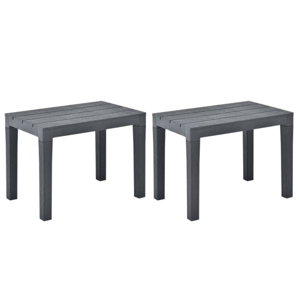 Ławki ogrodowe, 2 szt., antracytowe, plastikowe 560548