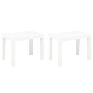 Ławki ogrodowe, 2 szt., białe, plastikowe 560560 Ławki ogrodowe, 2 szt., białe, plastikowe 560560