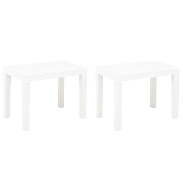 Ławki ogrodowe, 2 szt., białe, plastikowe 560560