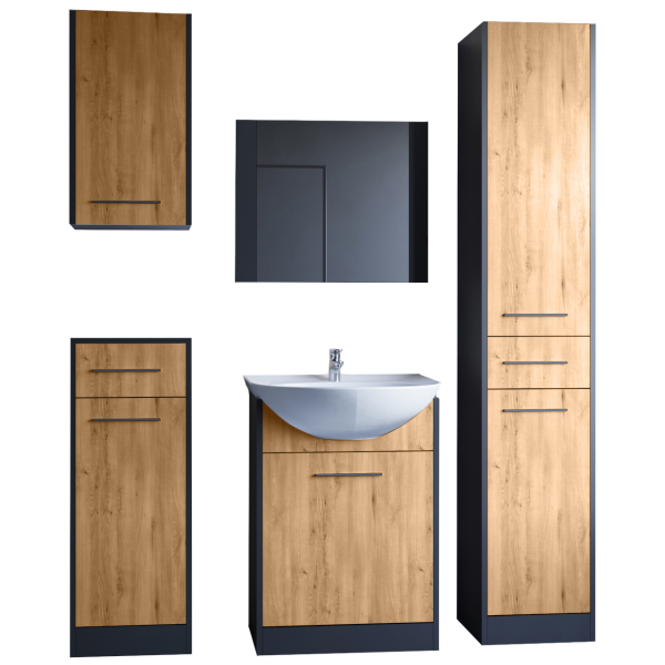 Łazienka LIMS czarny / dąb artisan 300829
