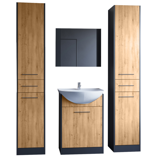 Łazienka LIMS MAX czarny / dąb artisan 300857