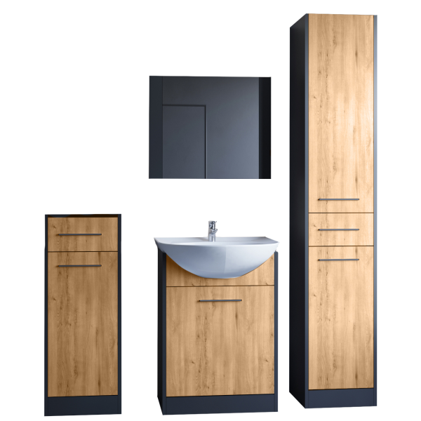 Łazienka LIMS MINI czarny / dąb artisan 300834