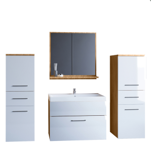 Łazienka LUPIO MINI dąb artisan / biały połysk 300799 Łazienka LUPIO MINI dąb artisan / biały połysk 300799