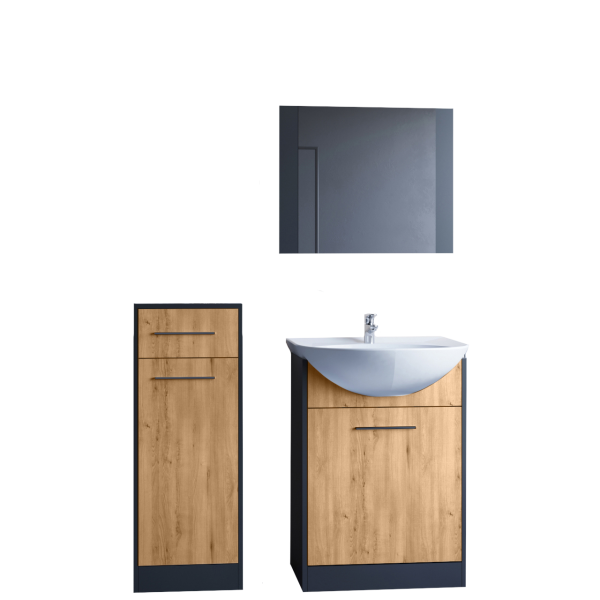 Łazienka NIKO MINI czarny / dąb artisan 300864