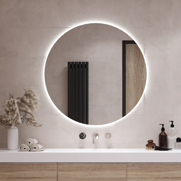 Łazienkowe Lustro LED fi 40 cm - światło neutralne Glamour 110818