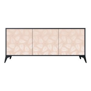 LEAVES ON BEIGE Komoda 3 drzwi Czarna-Metalowa gwiazdka czarna 442096