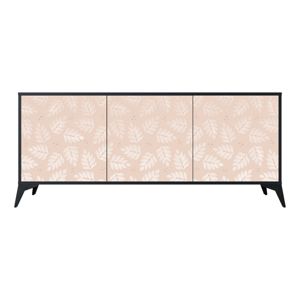 LEAVES ON BEIGE Komoda 3 drzwi Czarna-Metalowa gwiazdka czarna 442096