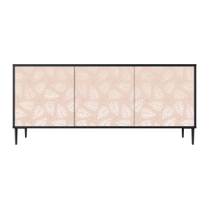 LEAVES ON BEIGE Komoda 3 drzwi Czarna-Metalowa szpilka czarna 441606
