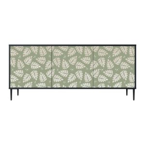 LEAVES ON GREEN Komoda 3 drzwi Czarna-Metalowa szpilka czarna 442107