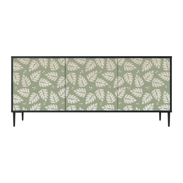 LEAVES ON GREEN Komoda 3 drzwi Czarna-Metalowa szpilka czarna 442107