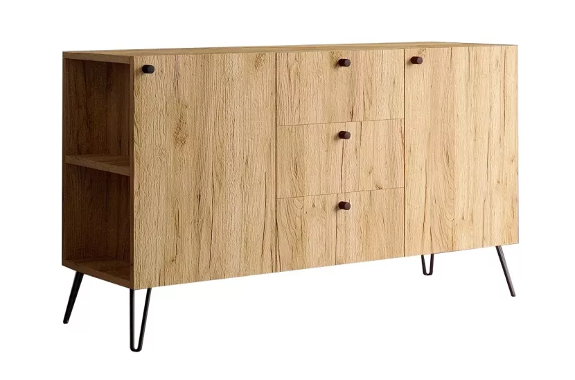 Lewostronna komoda z szufladami dąb craft - Sarvon 692274