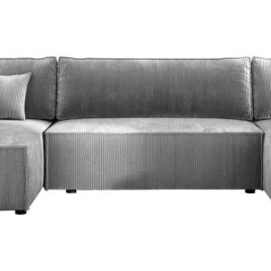 Lewostronna sofa narożna U COBRA XL na sprężynach jasnoszary sztruks 569091 Lewostronna sofa narożna U COBRA XL na sprężynach jasnoszary sztruks 569091