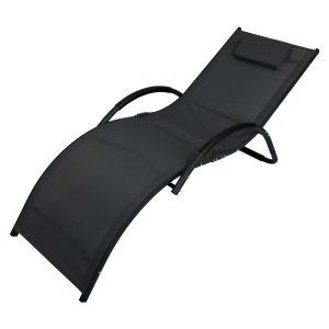 Leżak aluminiowy ogrodowy mocny fotel leżanka zero gravity Swing czarny 911916 Leżak aluminiowy ogrodowy mocny fotel leżanka zero gravity Swing czarny 911916