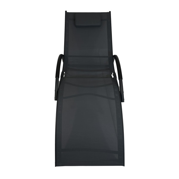 Leżak aluminiowy ogrodowy nowoczesny fotel leżanka zero gravity Swing szary 911914