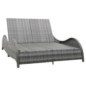 Leżak Antracyt 200 x 132 x 45 cm Technorattan vidaXL 252561 Leżak Antracyt 200 x 132 x 45 cm Technorattan vidaXL 252561