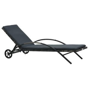 Leżak Antracyt Technorattan vidaXL 562958 Leżak Antracyt Technorattan vidaXL 562958