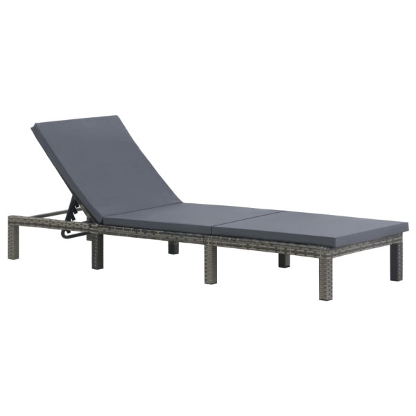 Leżak Antracyt Technorattan vidaXL 565398
