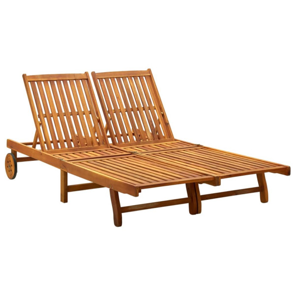 Leżak Brąz Drewno akacjowe 2-Person sun lounger vidaXL 182671