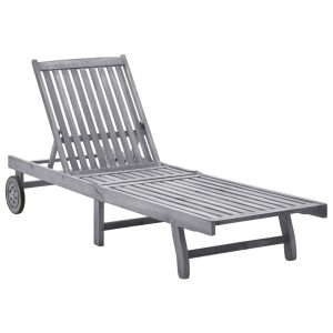 Leżak Brąz Drewno akacjowe Sun lounger vidaXL 182649 Leżak Brąz Drewno akacjowe Sun lounger vidaXL 182649