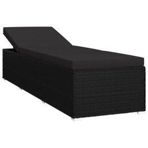 Leżak Czarny 195 x 60 x 31 cm Technorattan vidaXL 565278 Leżak Czarny 195 x 60 x 31 cm Technorattan vidaXL 565278