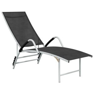Leżak Czarny Aluminium vidaXL 565514 Leżak Czarny Aluminium vidaXL 565514