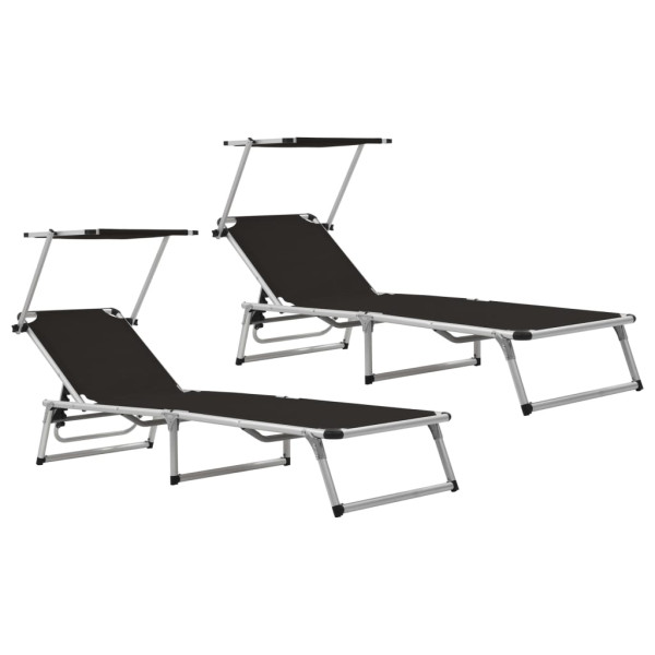 Leżak Czarny Aluminium vidaXL 565263