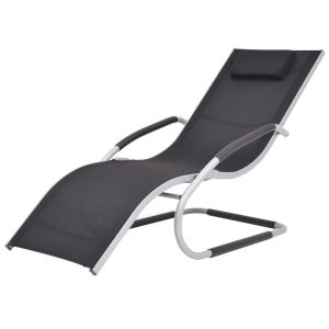 Leżak Czarny Metal vidaXL 565314 Leżak Czarny Metal vidaXL 565314