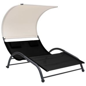 Leżak Czarny Stal vidaXL 565519 Leżak Czarny Stal vidaXL 565519