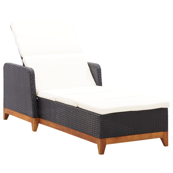 Leżak Czarny Technorattan vidaXL 182655