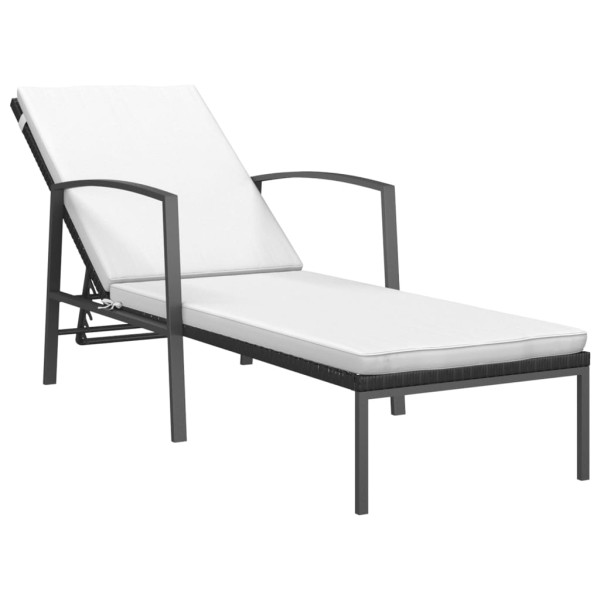 Leżak Czarny Technorattan vidaXL 565393