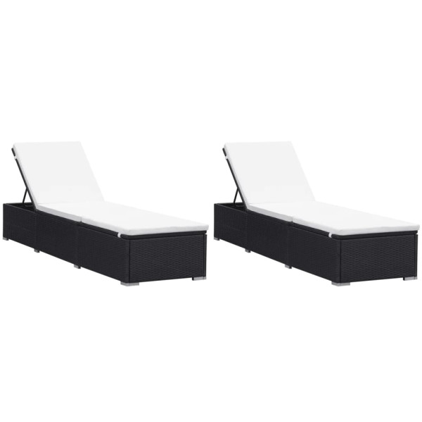 Leżak Czarny Technorattan vidaXL 565484