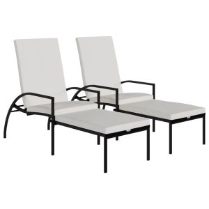 Leżak Czarny Technorattan vidaXL 182662 Leżak Czarny Technorattan vidaXL 182662