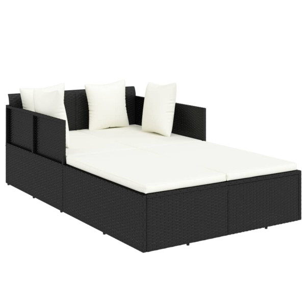 Leżak Czarny Technorattan vidaXL 252569
